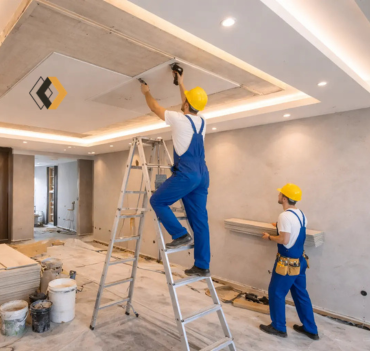 real project photo of gypsum ceiling work in Doha